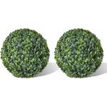 Plante artificielle boules de buis décoration intérieur ou extérieur 2 pièces 35 cm DEC022055
