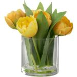 Vases design Paris Prix jaunes en plastique à motif fleurs de 19 cm modernes en promo 