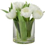 Vases design Paris Prix blancs en plastique à motif fleurs de 22 cm modernes en promo 