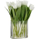 Vases design Paris Prix blancs en plastique à motif fleurs de 39 cm modernes en promo 