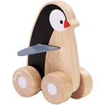 Jeux de bain Plan Toys marron en bois à motif pingouins 