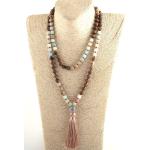 Sautoirs bronze à perles style bohème pour femme 