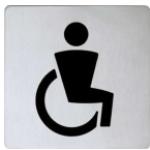 Plaque de porte Keuco Plan 14968, pour WC handicapés, chromée