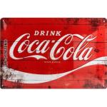 Plaque décorative en métal en relief 30 x 20 cm Coca Cola Logo Rouge Nostalgic Art - multicolore 4036113222356