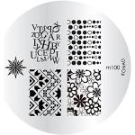 Plaque disque motifs m100 Konad stamping nail art - Nouveau pochoir