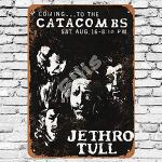 Plaque en métal vintage rétro Jethro Tull à Houston - Décoration murale pour magasin, bar, maison, garage