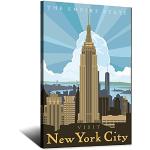 Décors muraux en métal à motif Empire State Building rustiques 