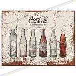 Affiches vintage multicolores en aluminium Coca Cola rustiques 