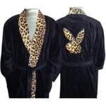 Peignoirs Kimono noirs à effet léopard à motif lapins Playboy Taille M look fashion pour femme 