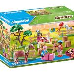 Playmobil 70997 Décoration de fête avec poneys - Country - avec Trois Personnages, des poneys, des Cadeaux, des Ballons et des Accessoires - Animaux & Nature - Dès 4 Ans
