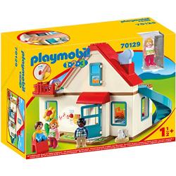 Playmobil 1.2.3 70129 Maison familiale - avec Trois Personnages, Une Maison et des Accessoires - Mes Premiers Apprendre en s'amusant - pour Les Tout-Petits 18-36 Mois