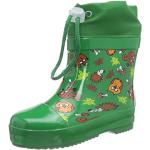 Bottes de pluie Playshoes vertes en caoutchouc à motif animaux imperméables Pointure 20 look casual pour enfant en promo 