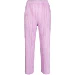 Pantalons droits Issey Miyake Pleats Please violet lavande à motif fleurs Taille XL pour femme en promo 