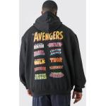 Sweats boohooMAN noirs The Avengers à capuche Taille 3 XL plus size pour homme 