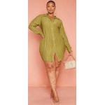Robes chemisier vert olive en cuir synthétique à motif ville Taille XL pour femme 