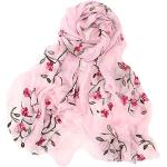Foulards en soie rose bonbon à fleurs à motif fleurs Taille L rétro pour femme 