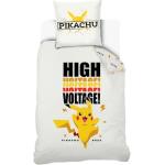 Housses de couette blanches en coton Pokemon Pikachu 140x200 cm pour enfant 