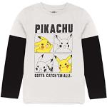 T-shirts à manches longues gris en coton Pokemon Pikachu pour garçon en promo de la boutique en ligne Amazon.fr 