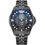 Montres-bracelet Police noires à quartz à à boucle déployante look fashion en verre minéral pour homme 