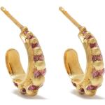 Boucles d'oreilles en or jaune en saphir 18 carats éco-responsable look fashion pour femme 