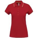 Polos Kariban rouges en coton à manches courtes Taille XS pour femme 