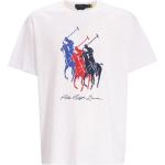 T-shirts à imprimés de créateur Ralph Lauren Polo Ralph Lauren blancs à manches courtes à col rond pour homme en promo 