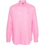 Chemises de créateur Ralph Lauren Polo Ralph Lauren roses en lin à manches longues pour homme 