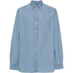 Chemises de créateur Ralph Lauren Polo Ralph Lauren bleus acier imprimées à manches longues pour homme 
