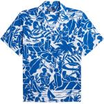 Chemises de créateur Ralph Lauren Polo Ralph Lauren bleues en viscose imprimées à manches courtes pour homme 