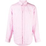 Chemises de créateur Ralph Lauren Polo Ralph Lauren rose pastel à rayures rayées à manches longues pour homme 