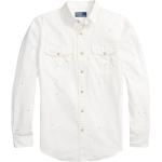 Chemises de créateur Ralph Lauren Polo Ralph Lauren blancs cassés imprimées à manches longues classiques pour homme 