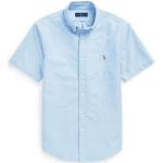 Chemises unies de créateur Ralph Lauren Polo Ralph Lauren bleu ciel en coton à manches courtes col button down Taille XL pour homme 