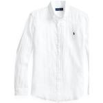 Chemises unies de créateur Ralph Lauren Polo Ralph Lauren blanches en lin à manches longues col button down Taille XS pour homme 