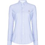 Chemises de créateur Ralph Lauren Polo Ralph Lauren bleues à rayures rayées à manches longues classiques pour femme 