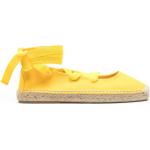 Chaussures casual de créateur Ralph Lauren Polo Ralph Lauren jaune canari tressées en toile à bouts ronds à lacets look casual pour femme 