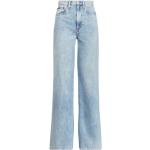 Jeans taille haute de créateur Ralph Lauren Polo Ralph Lauren bleus à effet vieilli en cuir Taille 3 XL pour femme 