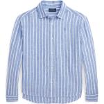 Chemises de créateur Ralph Lauren Polo Ralph Lauren bleus clairs à rayures en lin à manches longues Taille XXL classiques pour femme 