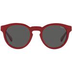 Lunettes rondes de créateur Ralph Lauren Polo Ralph Lauren rouges look fashion pour homme 