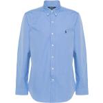 Chemises de créateur Ralph Lauren Polo Ralph Lauren bleus bleuet imprimées stretch à manches longues pour homme 