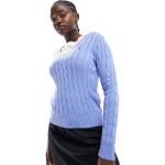 Pulls de créateur Ralph Lauren Polo Ralph Lauren bleus à mailles à manches longues à col en V Taille XS classiques pour femme en promo 