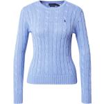 Pullovers de créateur Ralph Lauren Polo Ralph Lauren bleues claires à manches longues à col rond Taille XS pour femme en promo 