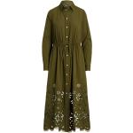 Robes de créateur Ralph Lauren Polo Ralph Lauren vert olive avec broderie à manches longues mi-longues à manches longues pour femme 