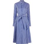 Robes de créateur Ralph Lauren Polo Ralph Lauren bleu roi à rayures à manches longues mi-longues à manches longues classiques pour femme 