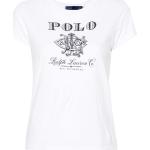 T-shirts à imprimés de créateur Ralph Lauren Polo Ralph Lauren blancs en jersey à manches courtes à col rond pour femme en promo 