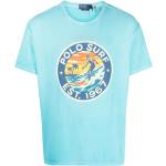 T-shirts à imprimés de créateur Ralph Lauren Polo Ralph Lauren bleues claires à manches courtes pour homme en promo 