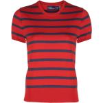 T-shirts de créateur Ralph Lauren Polo Ralph Lauren rouges à rayures en coton mélangé à manches courtes pour femme 
