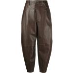 Pantalons taille haute de créateur Ralph Lauren Polo Ralph Lauren marron en cuir pour femme 