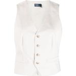 Gilets de costume de créateur Ralph Lauren Polo Ralph Lauren blancs à col en V pour femme 
