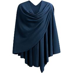 Poncho/châle pour femme en tricot finement drapé - Pour temps froid/endroits climatisés, taille unique