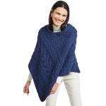 Ponchos tricot bleues claires à col roulé Tailles uniques look fashion pour femme 